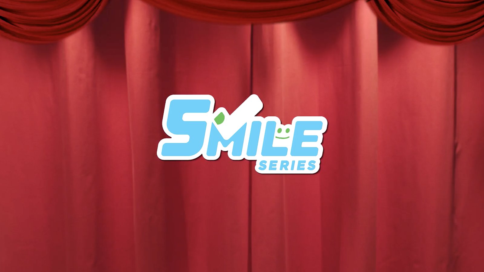 Daikin Smile Series TVC title card on a red curtain background.